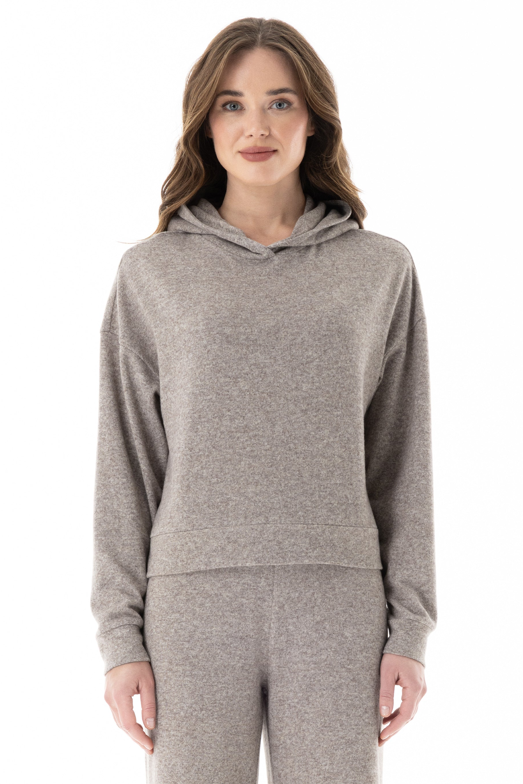 ORGANICATION Damen vegan Hoodie Melange Braun