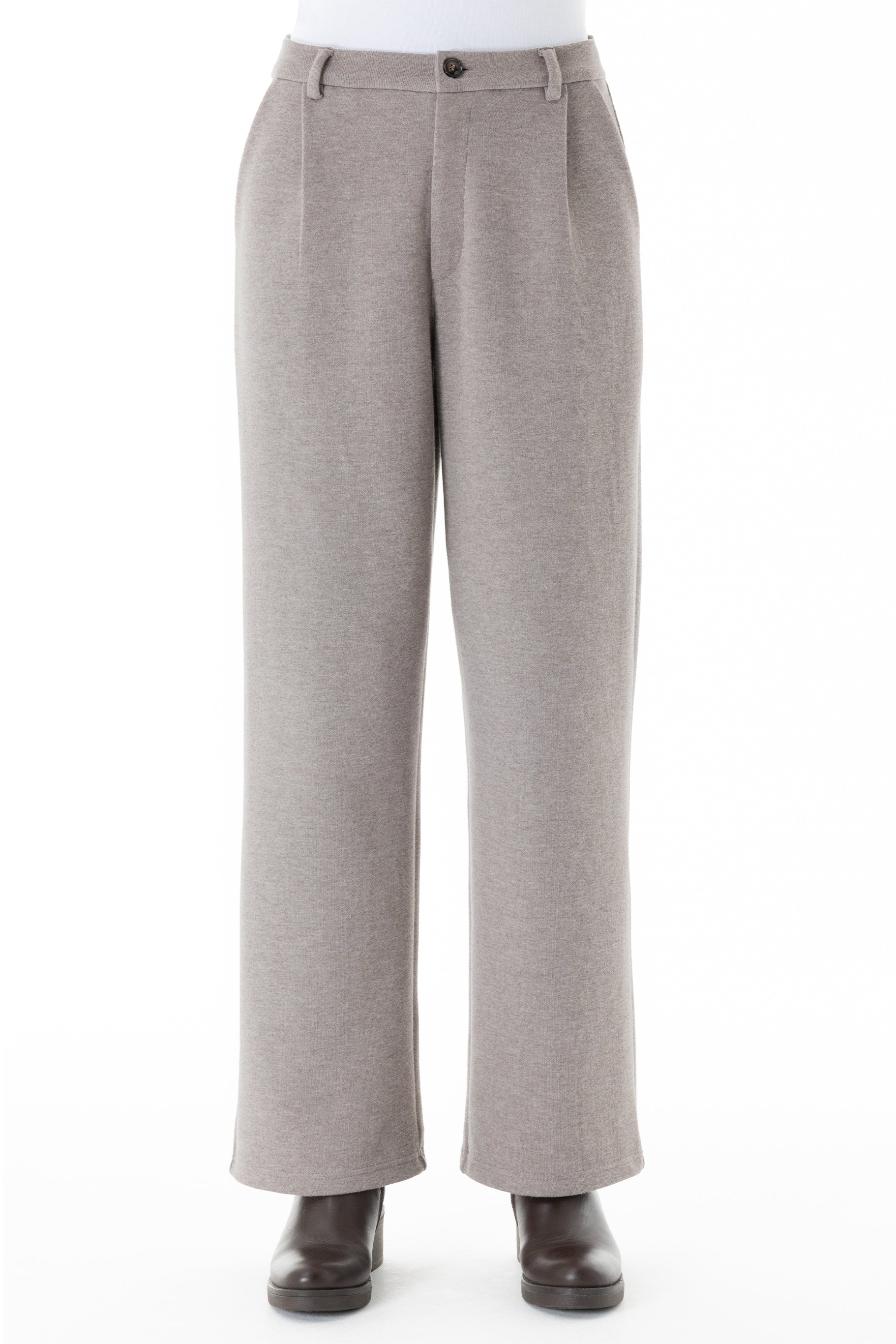 ORGANICATION Damen vegan Hose Gerade Geschnitten Kakao-Melange