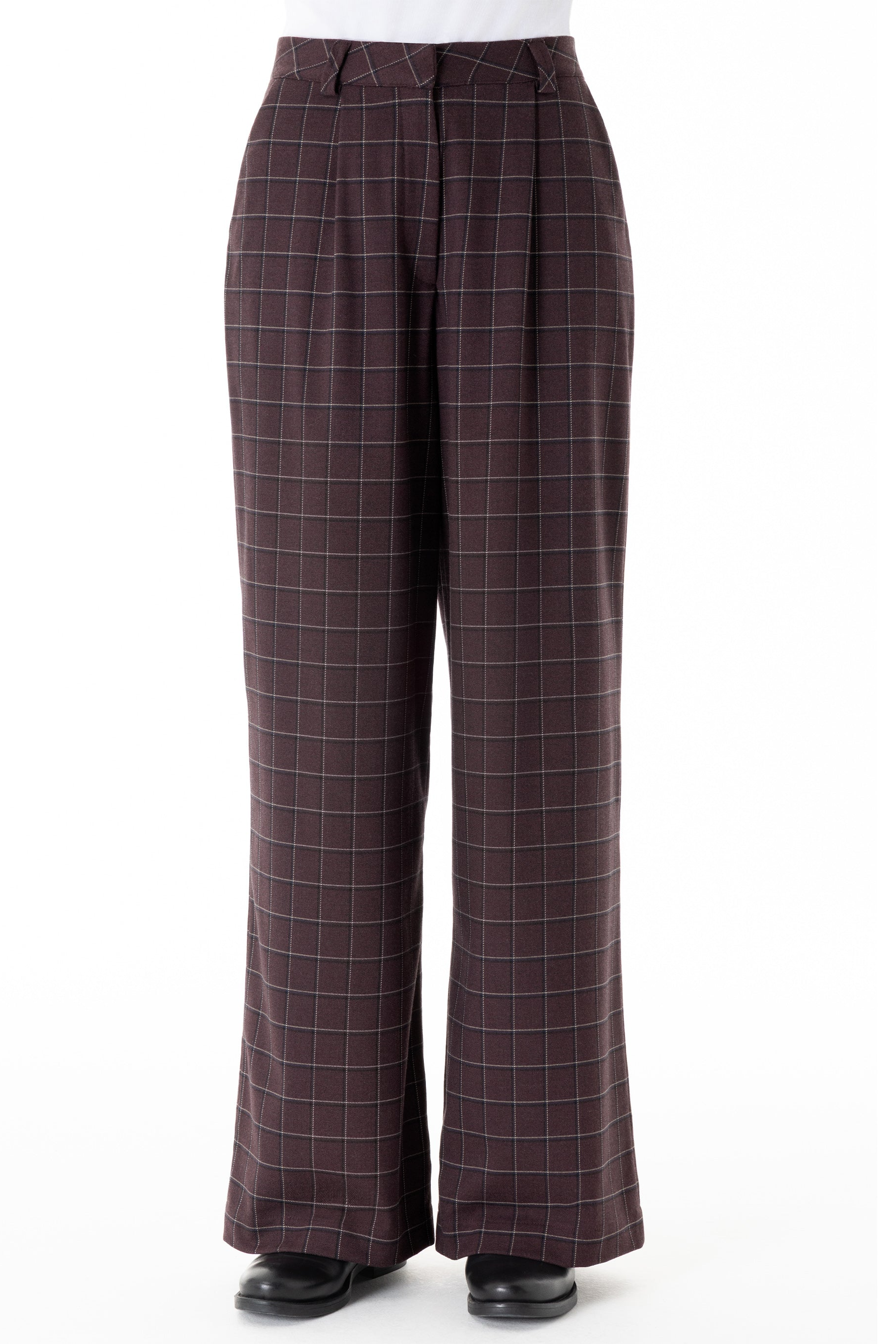 ORGANICATION Damen vegan Hose Mit Weitem Bein Weinrot