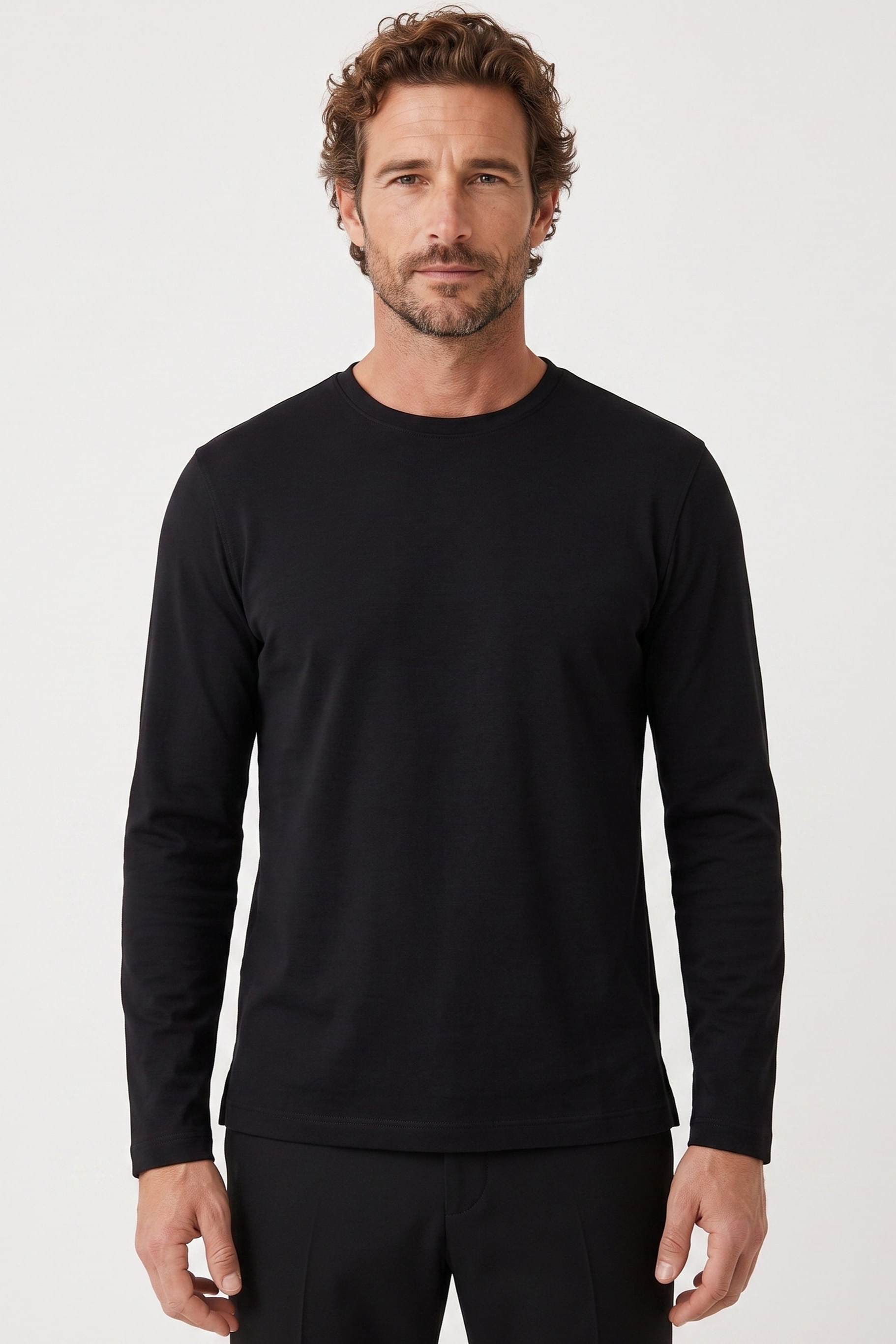 ORGANICATION Herren vegan Langarm-Shirt Aus Interlock-Strick Schwarz