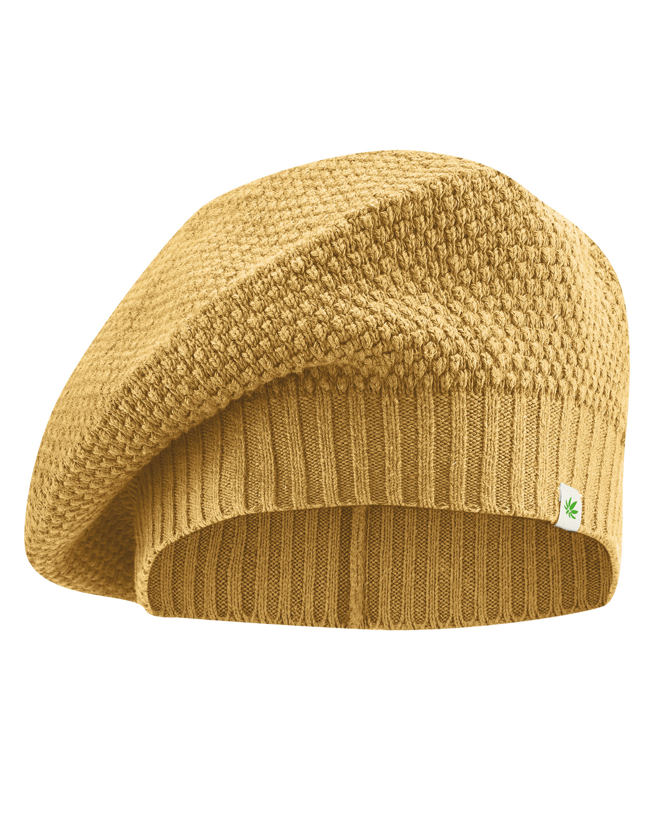 Hempage womens vegan Beret Fine Dijon Yellow