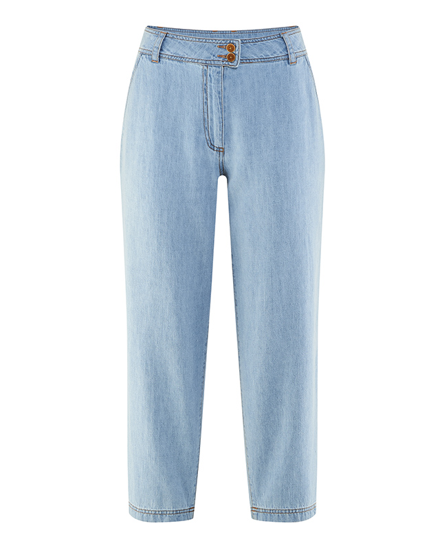 Hempage womens vegan Jeans Baggy Aqua