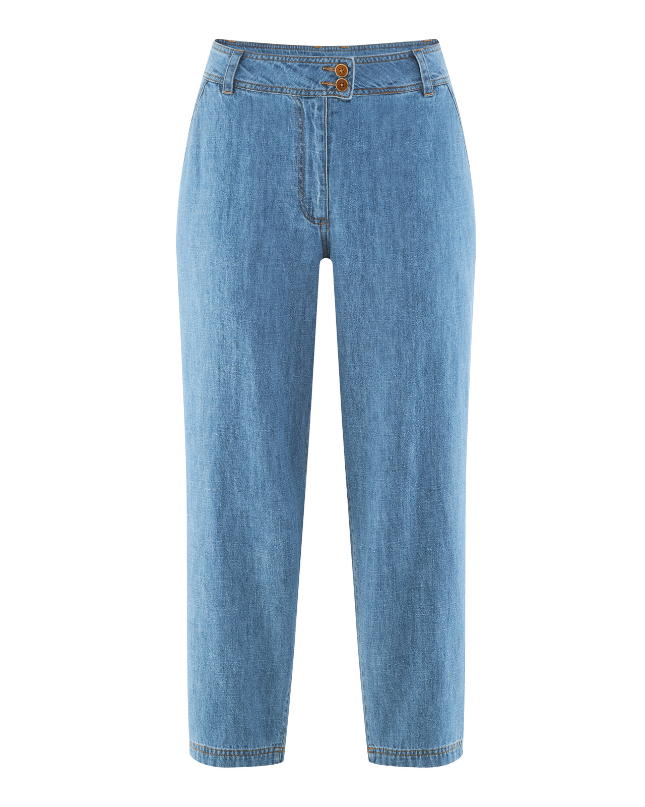 Hempage womens vegan Jeans Baggy Uniblue