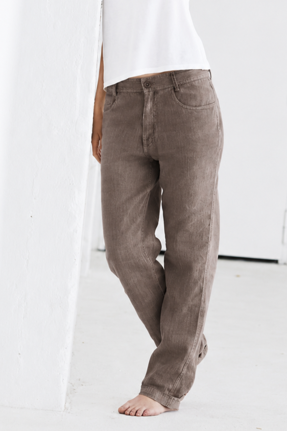 Hempage Herren vegan Hose Staubbraun