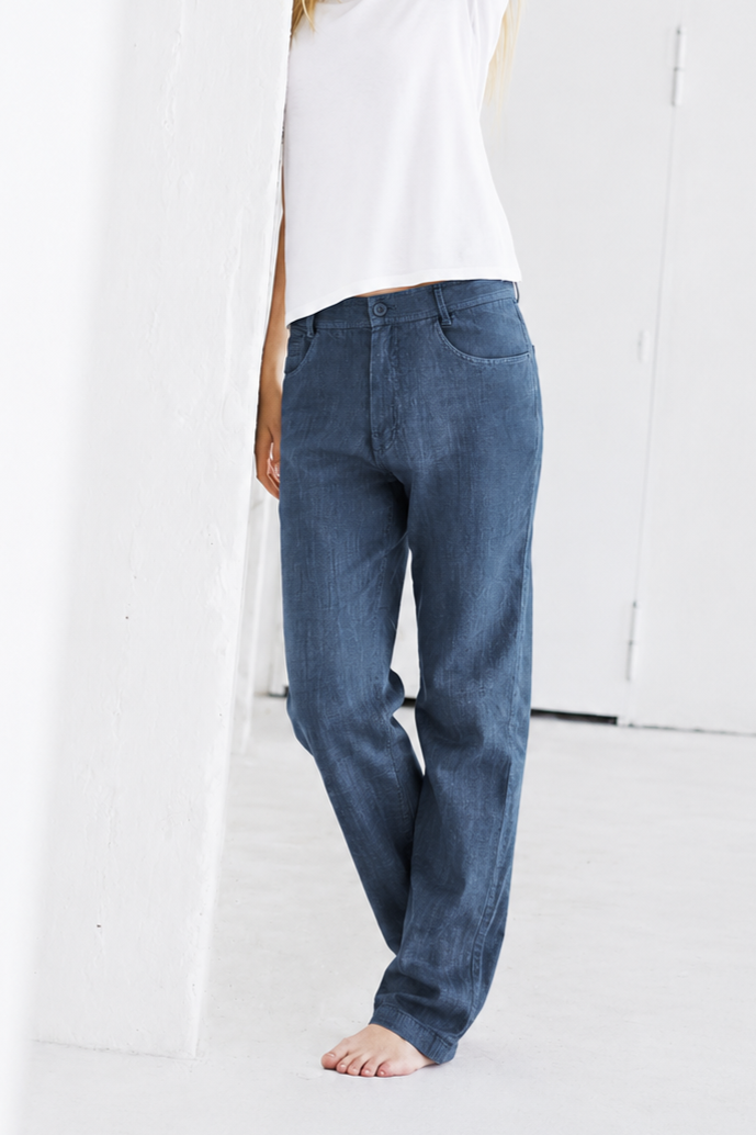 Hempage Herren vegan Hose In Wintersky Blau