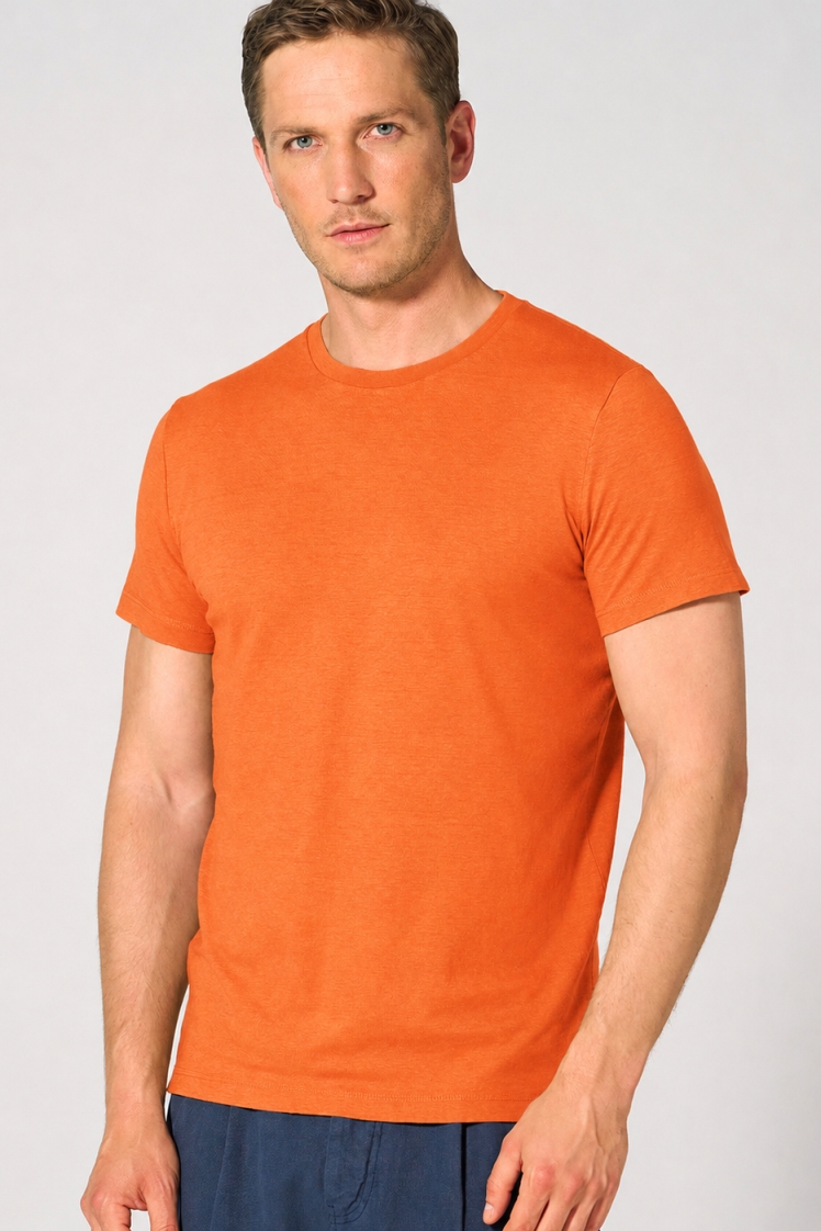 HempAge Herren vegan T-Shirt Slim Fit Nektarinenorange