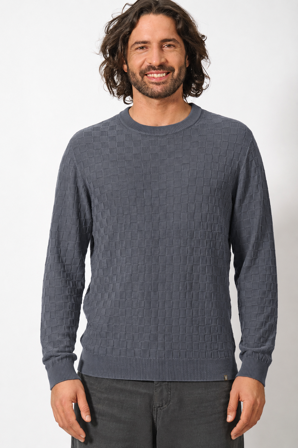 HempAge Herren vegan Pullover In Schiefergrau