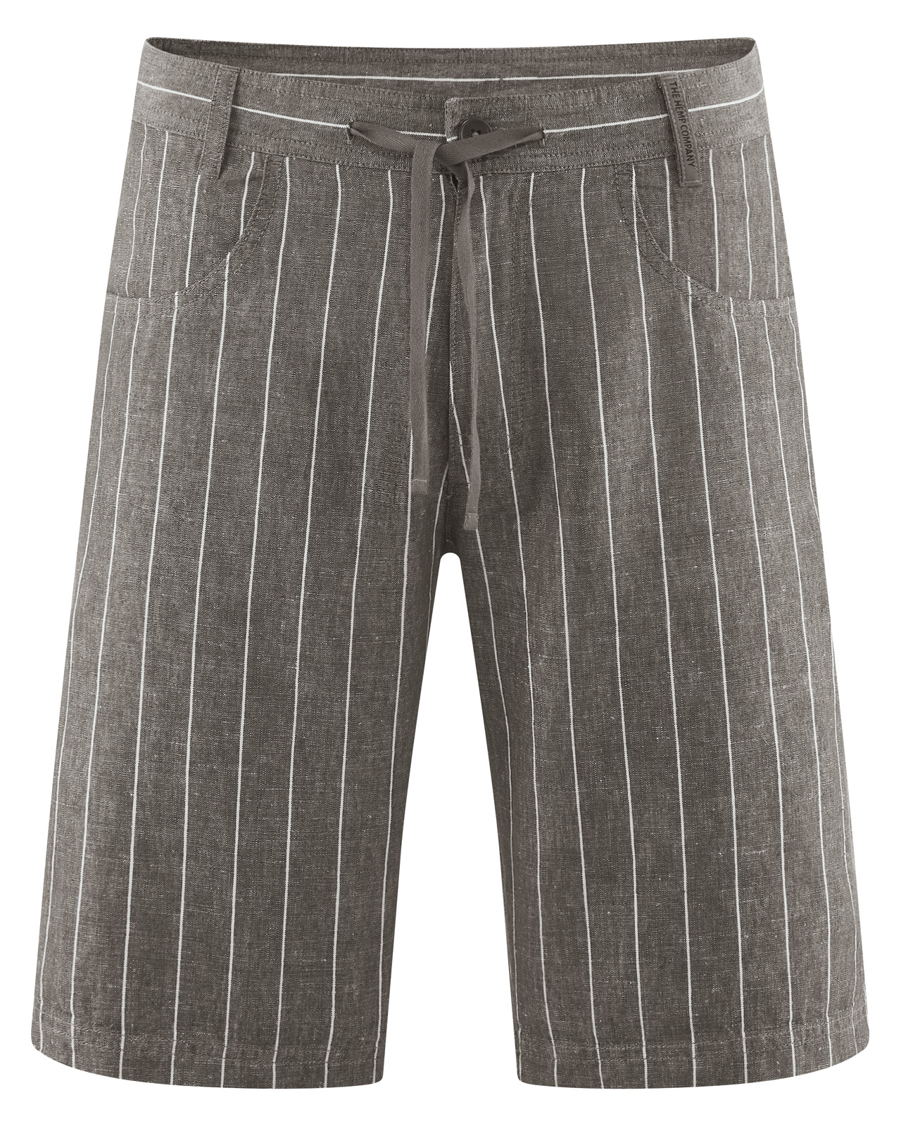 Hempage men vegan Shorts Striped Asphalt Grey