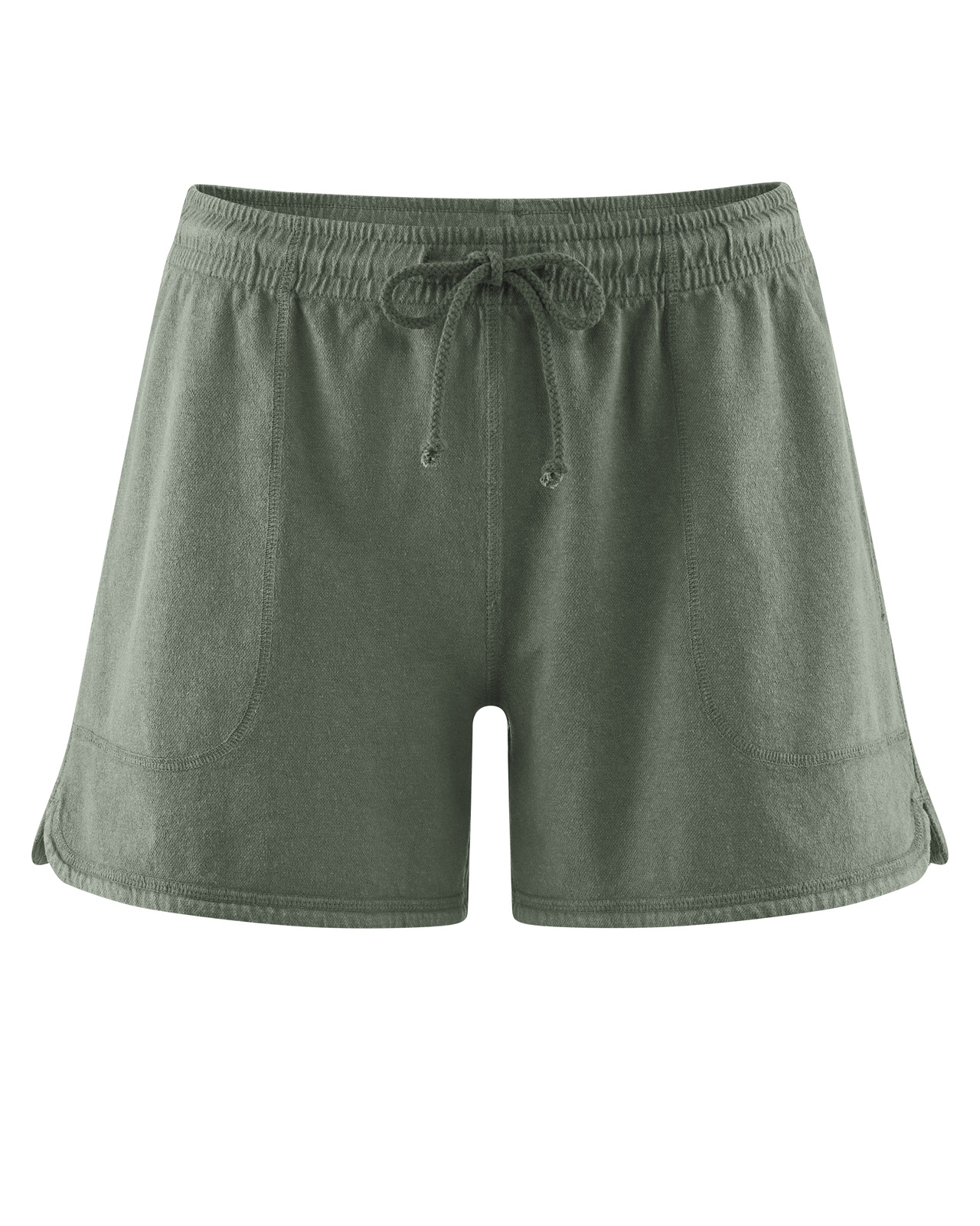 Hempage womens vegan Shorts Pique Jersey Moss Green