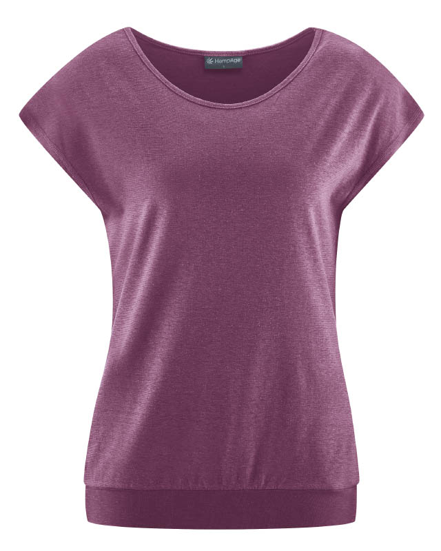 Hempage womens vegan Yoga Shirt Sleeveless Purple