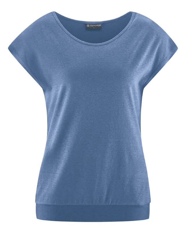 Hempage womens vegan Yoga Shirt Sleeveless Blueberry