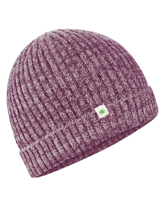 Hempage men vegan Knitted Hat Sailor Purple Grey