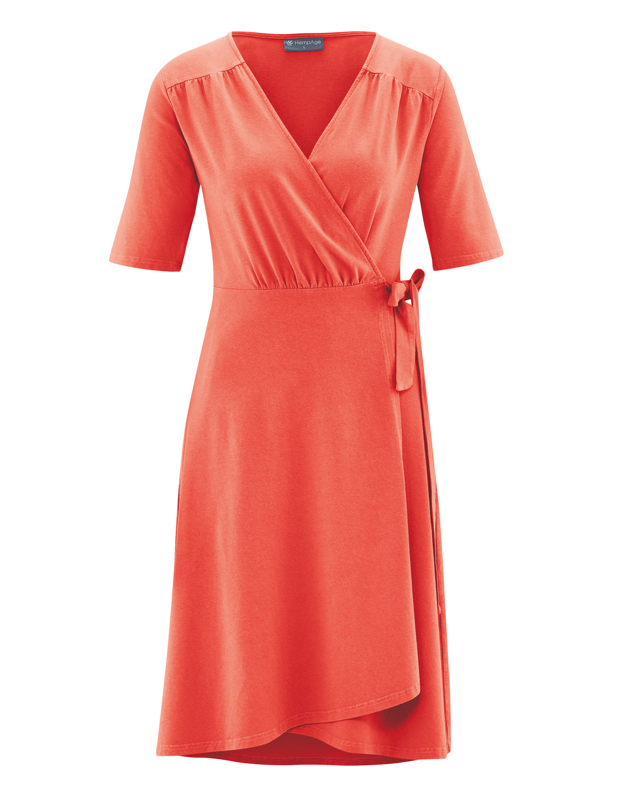 Hempage womens vegan Wrap Dress Orange
