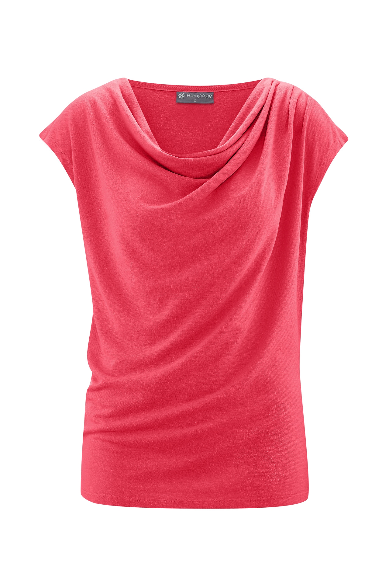 HempAge Damen vegan Top Mit Wasserfall Ausschnitt In Magnolienrosa