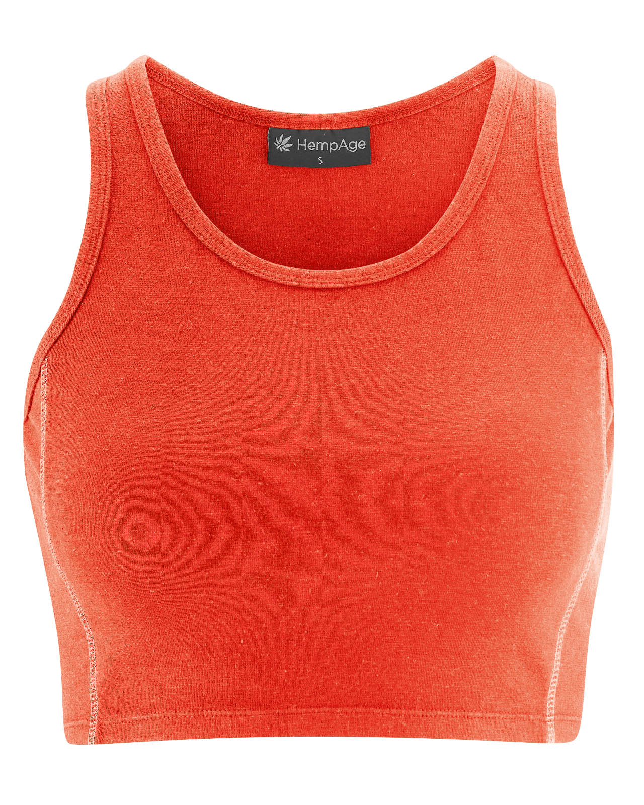 Hempage womens vegan Yoga Top Basic Brick Orange