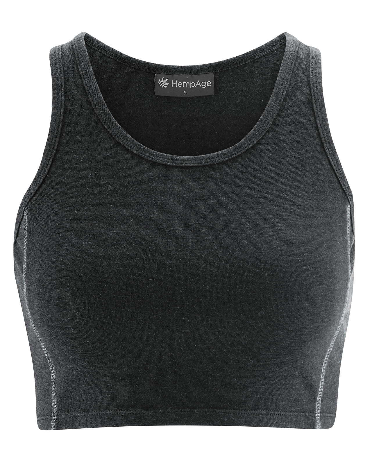 Hempage womens vegan Yoga Top Basic Black