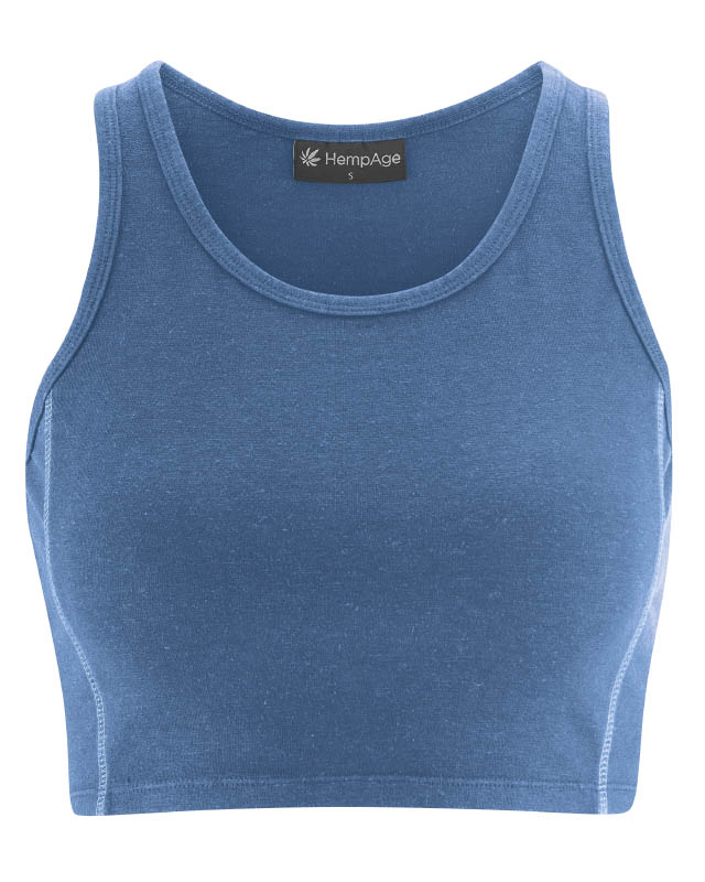 Hempage womens vegan Yoga Top Basic Blueberry
