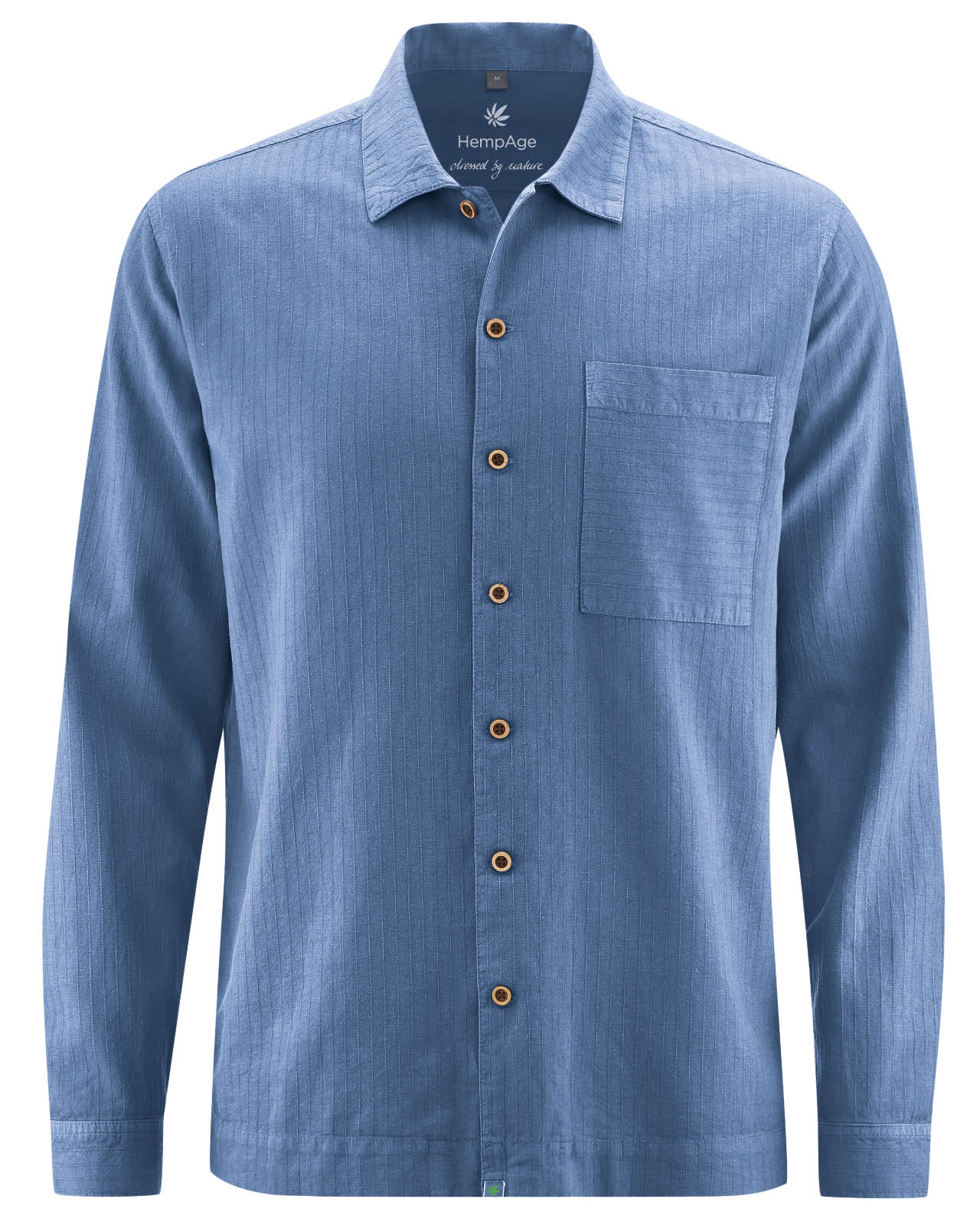 Hempage men vegan Shirt Leisure Blueberry