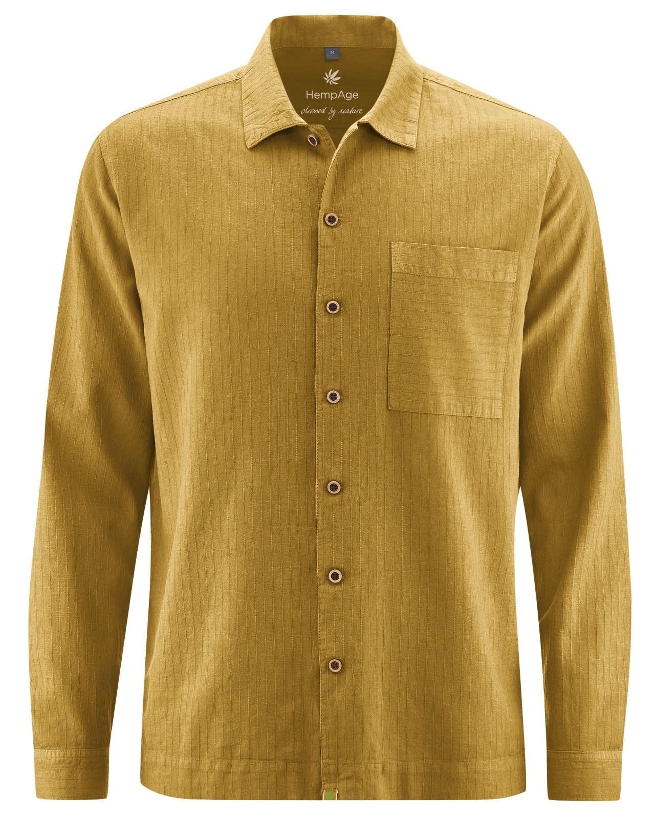 Hempage men vegan Shirt Leisure Peanut Brown
