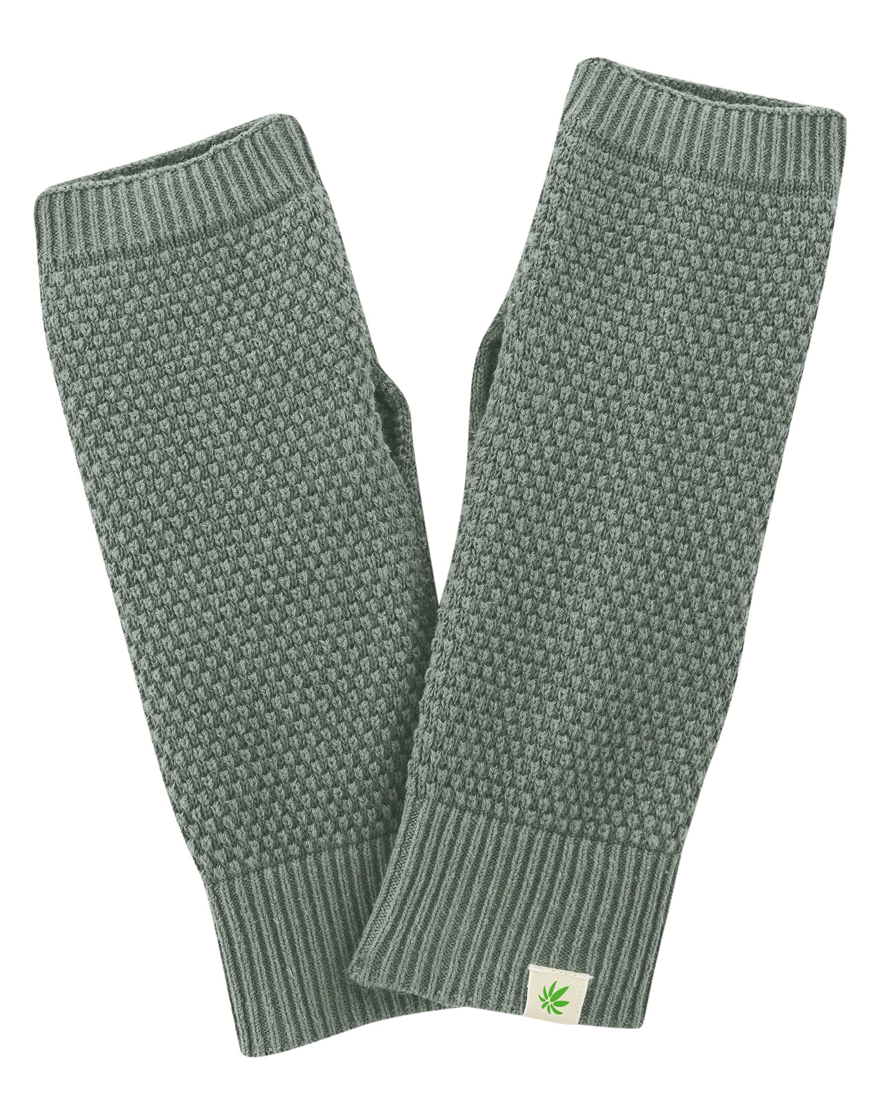 Hempage womens vegan Arm Warmers Thyme Green