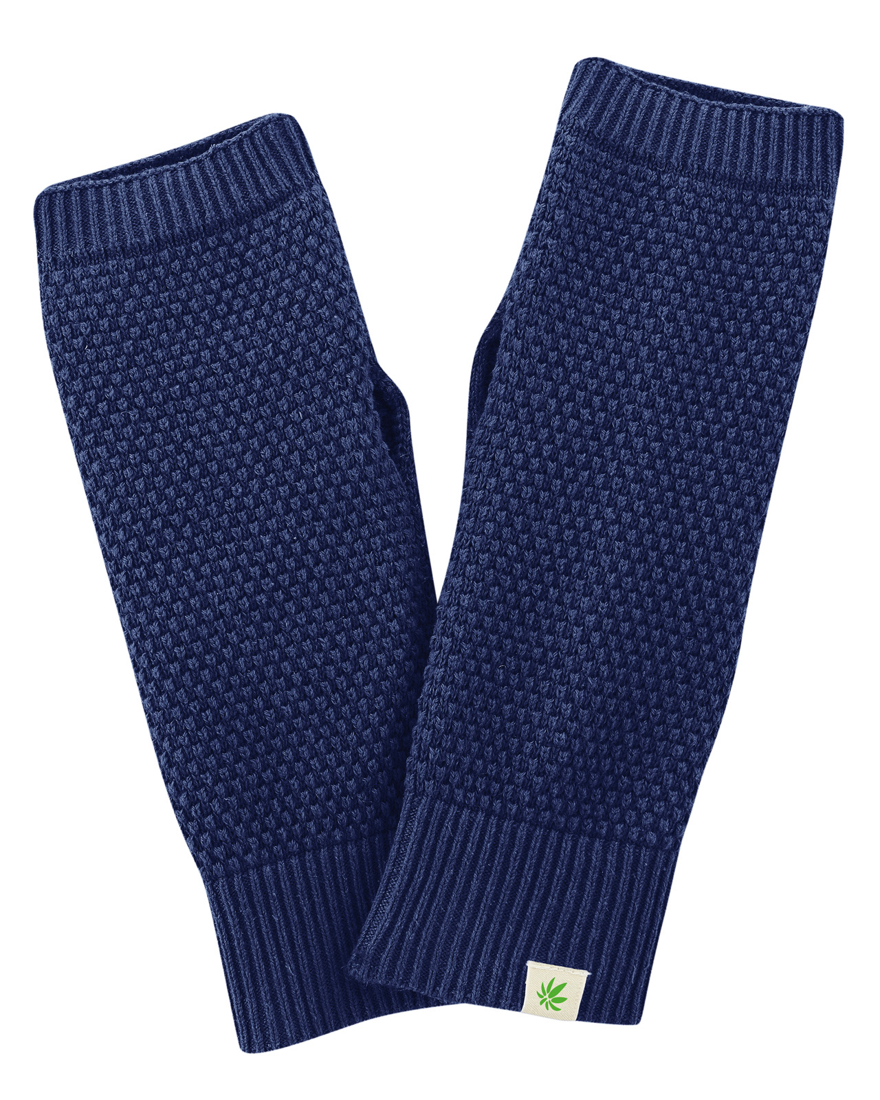 Hempage womens vegan Arm Warmers Night Navy
