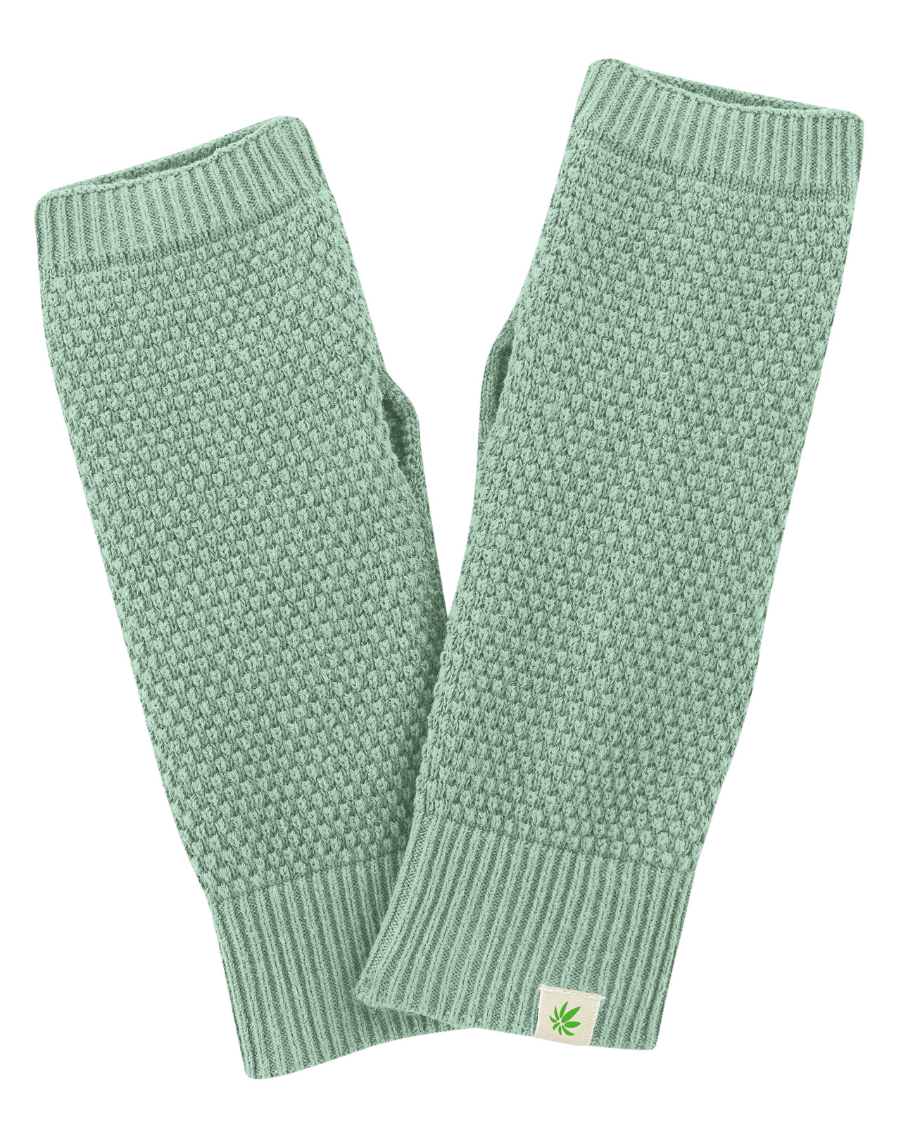 Hempage womens vegan Arm Warmers Menta Green