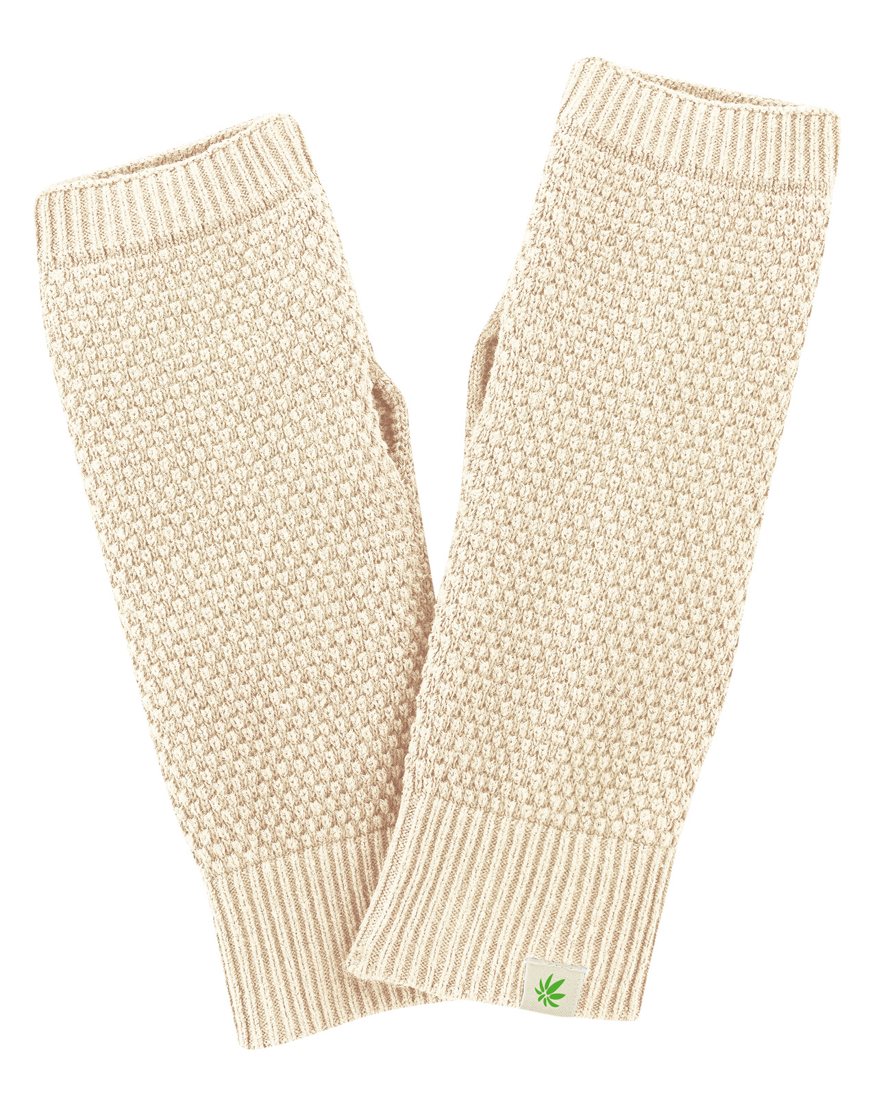 Hempage womens vegan Arm Warmers Natural