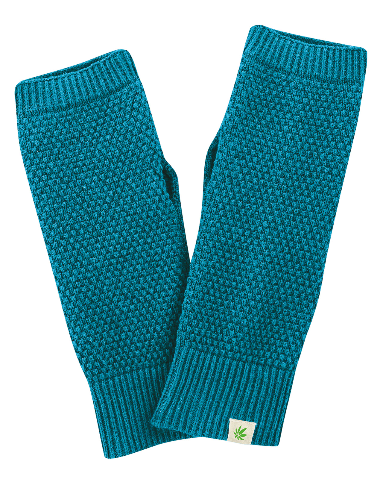 Hempage womens vegan Arm Warmers Lagoon Teal