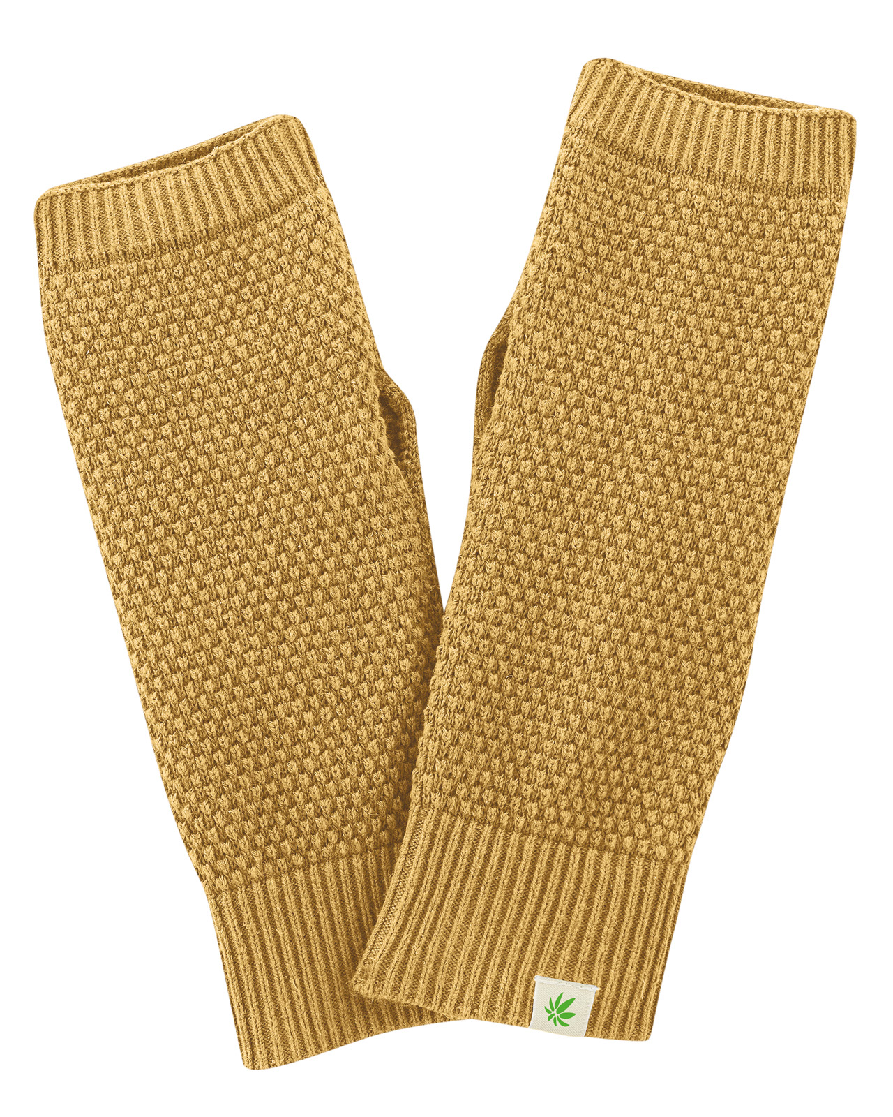 Hempage womens vegan Arm Warmers Dijon Yellow