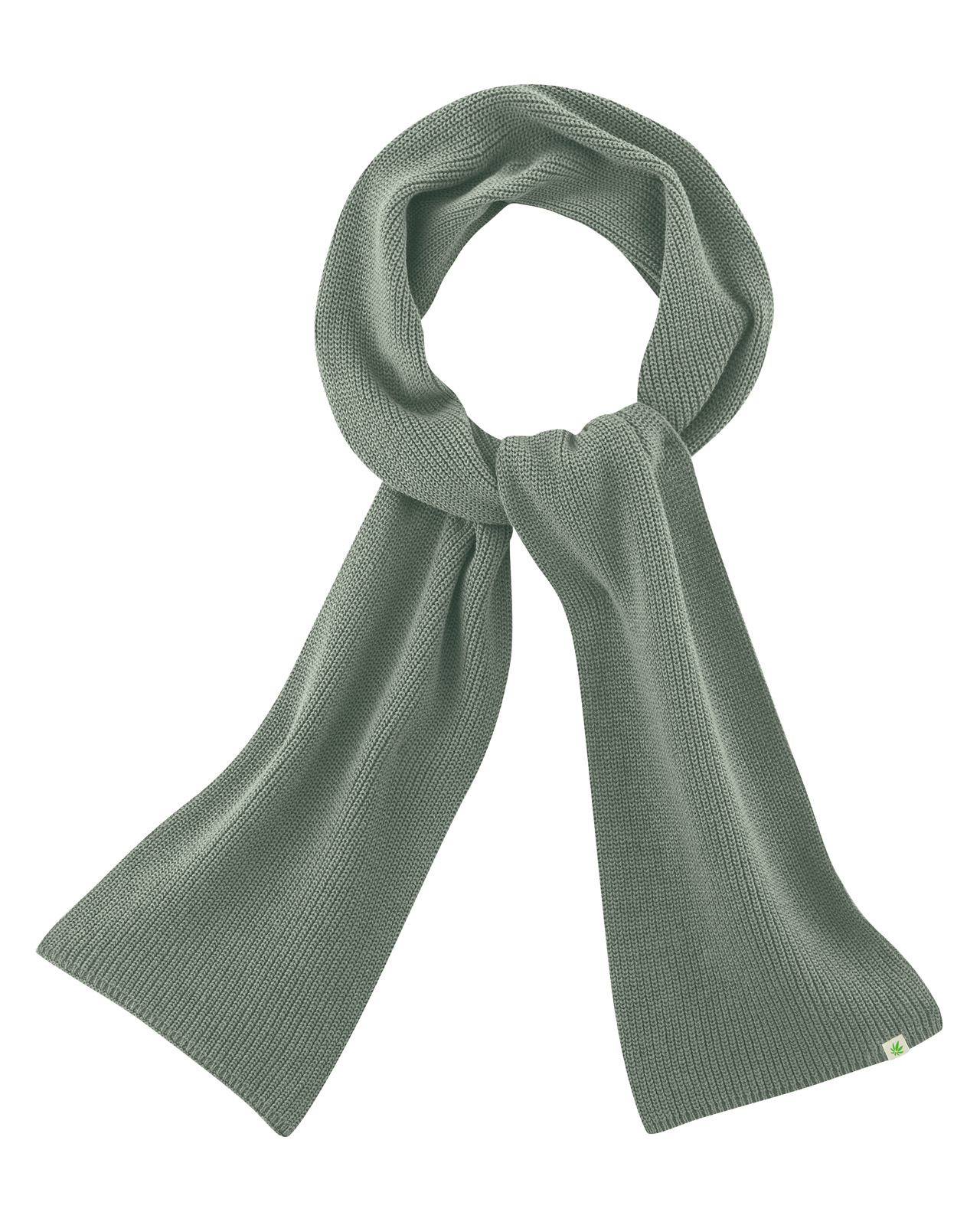 Hempage womens vegan Scarf Monochrome Thyme Green
