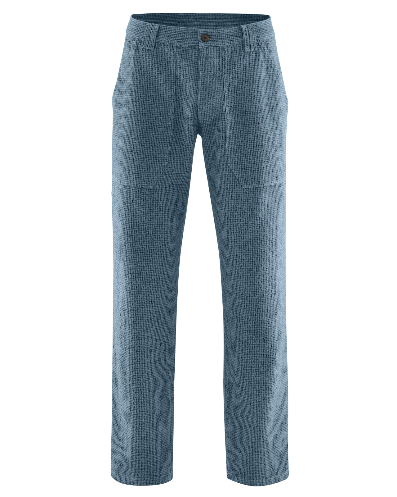 Hempage men vegan Pants Houndstooth Pattern Dove Blue