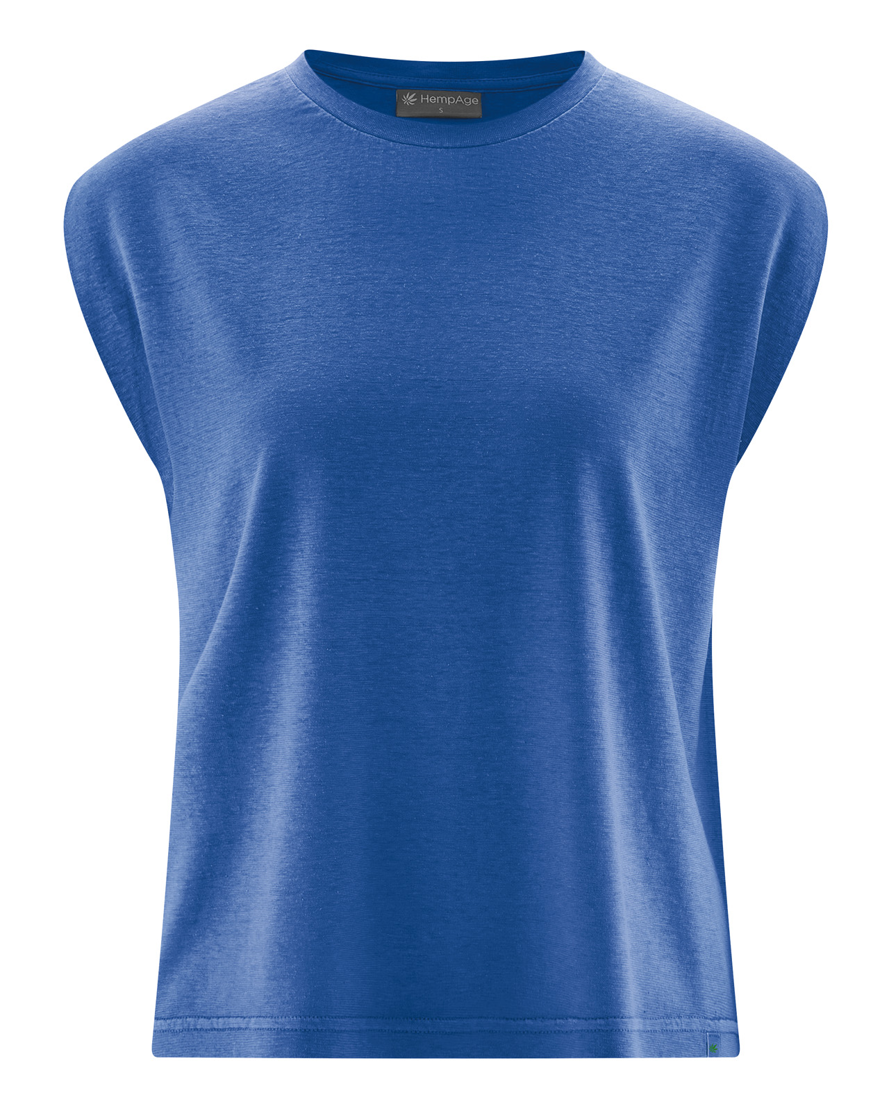 Hempage womens vegan T-Shirt Sleeveless Royal Blue