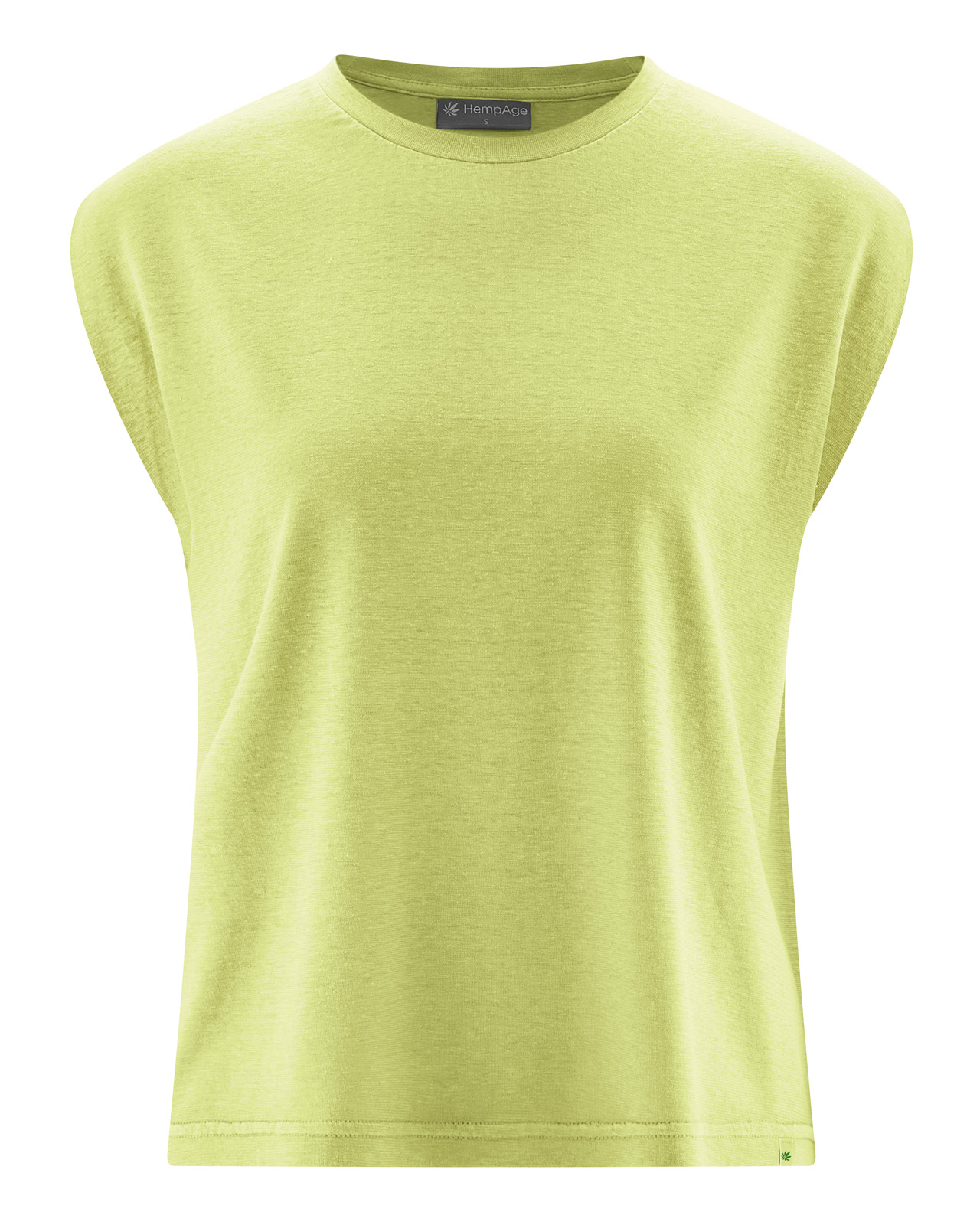 Hempage womens vegan T-Shirt Sleeveless Lind Green