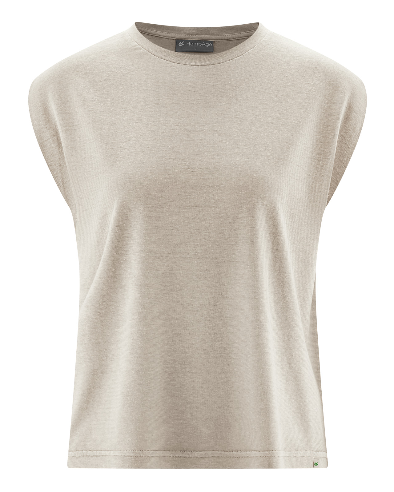 Hempage womens vegan T-Shirt Sleeveless Thistle Beige