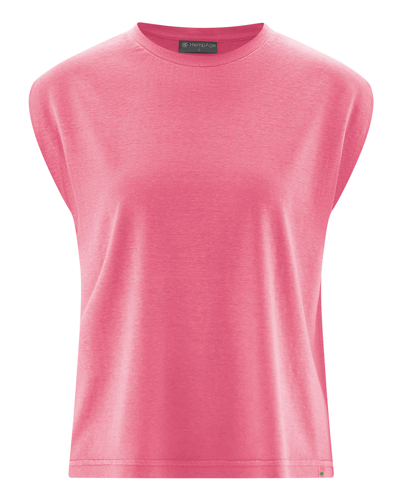 Hempage womens vegan T-Shirt Sleeveless Hibiscus Pink