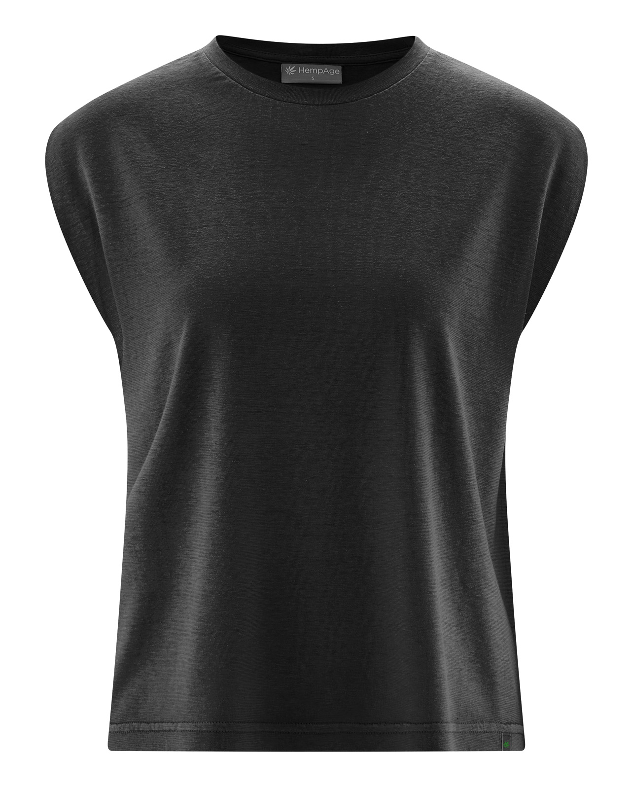 Hempage womens vegan T-Shirt Sleeveless Black