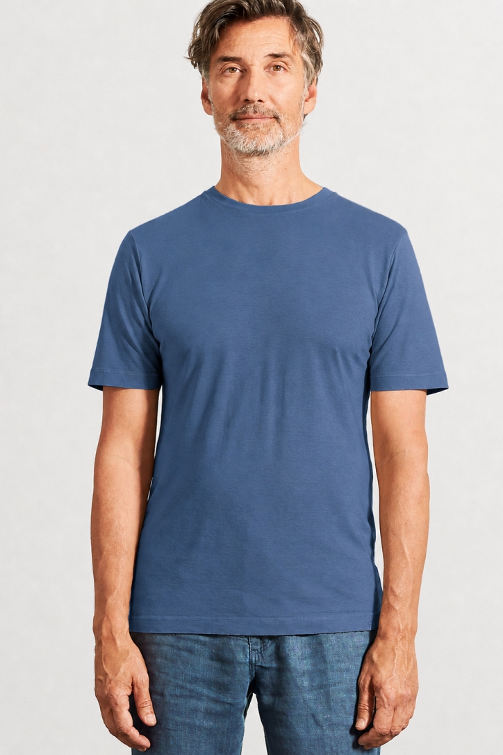HempAge Herren vegan T-Shirt, Slim Fit Blueberry
