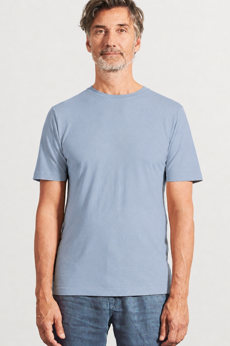 HempAge Herren vegan T-Shirt Slim Fit Rauchblau