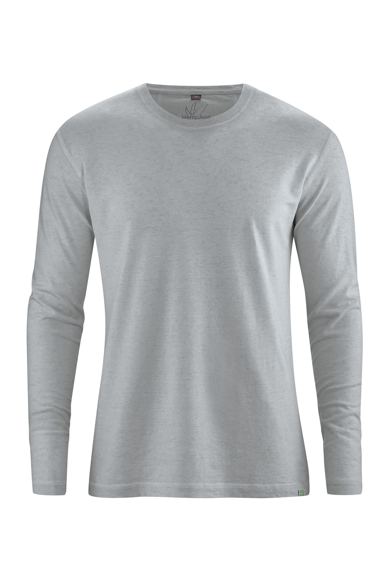 HempAge Herren vegan Langarmshirt Basic Rock Grau