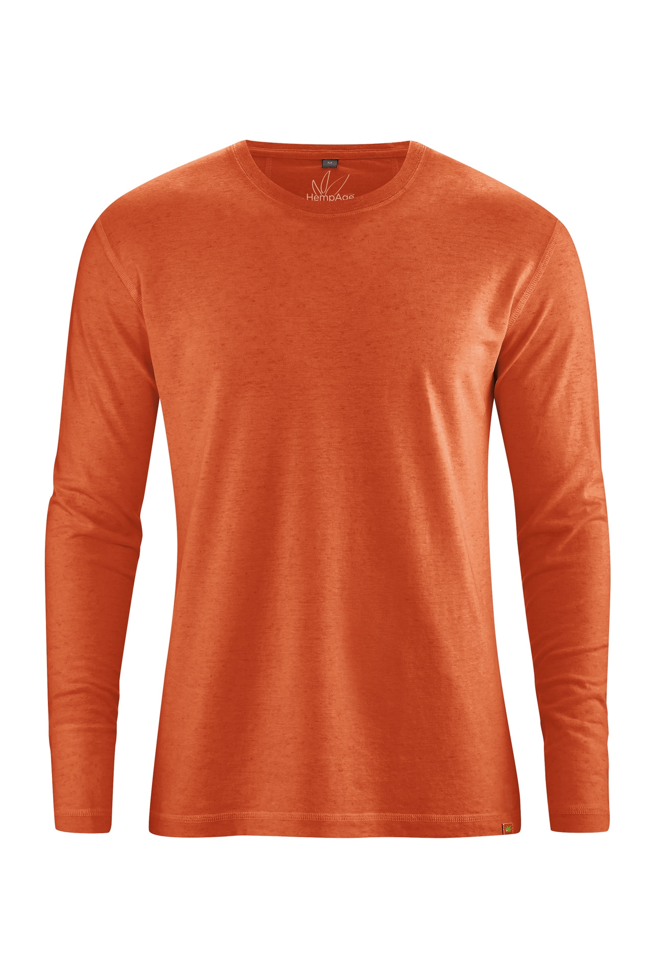 HempAge Herren vegan Langarmshirt Basic Fox Orange