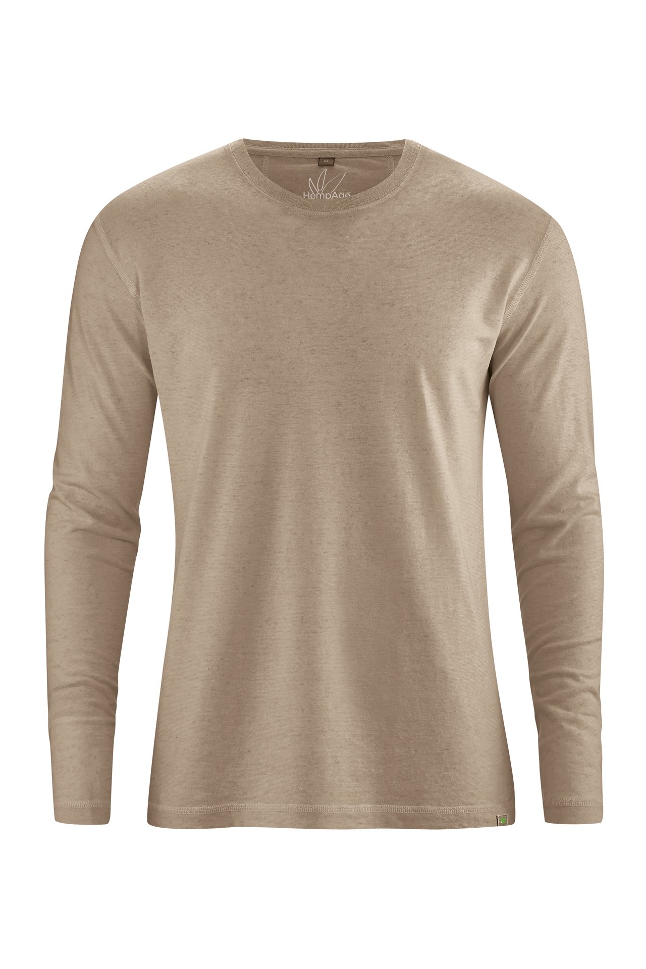 HempAge Herren vegan Langarmshirt Basic Grit Beige