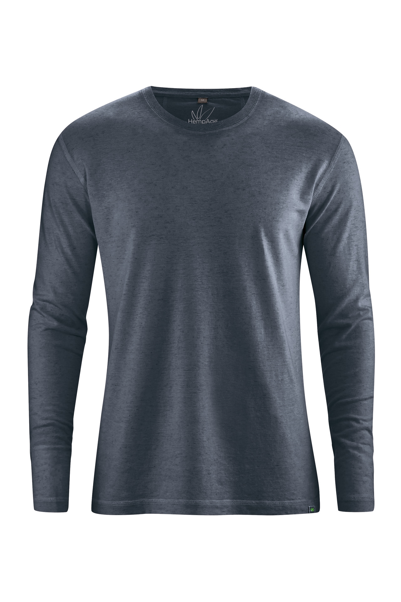 HempAge Herren vegan Langarm Shirt Basic Dunkelgrau