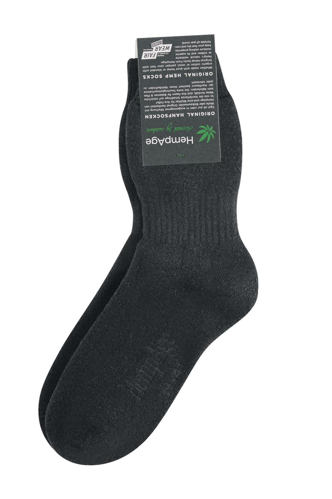 Hempage men vegan Socks Cozy Terry Black
