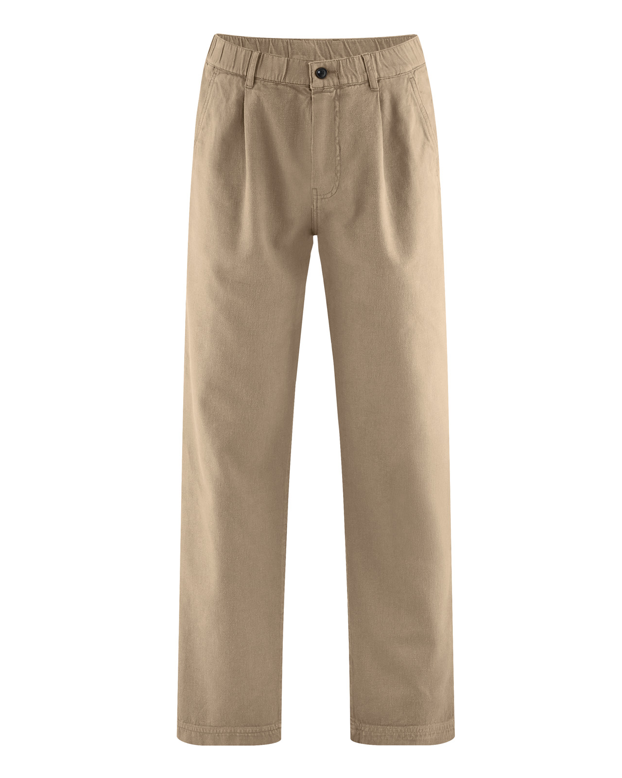 Hempage men vegan Pleated Pants Shitake Beige