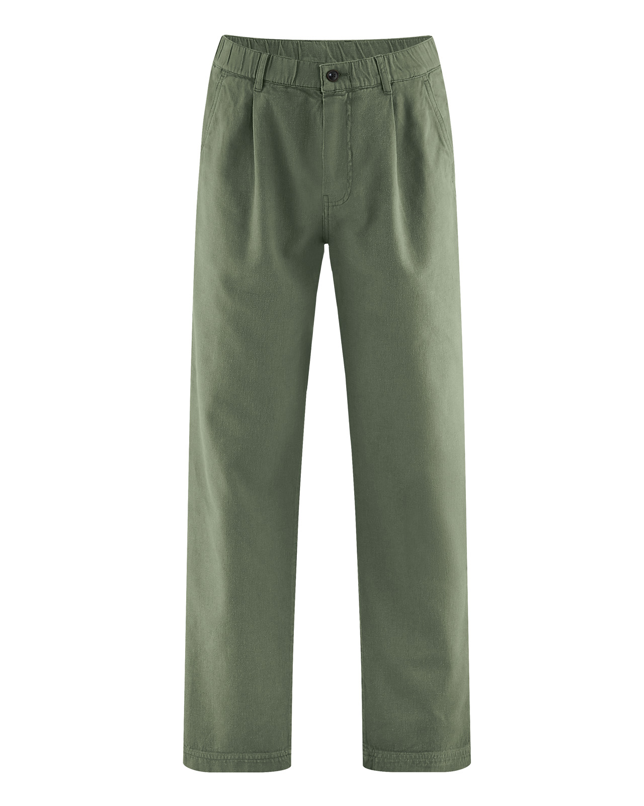 Hempage men vegan Pleated Pants Moss Green
