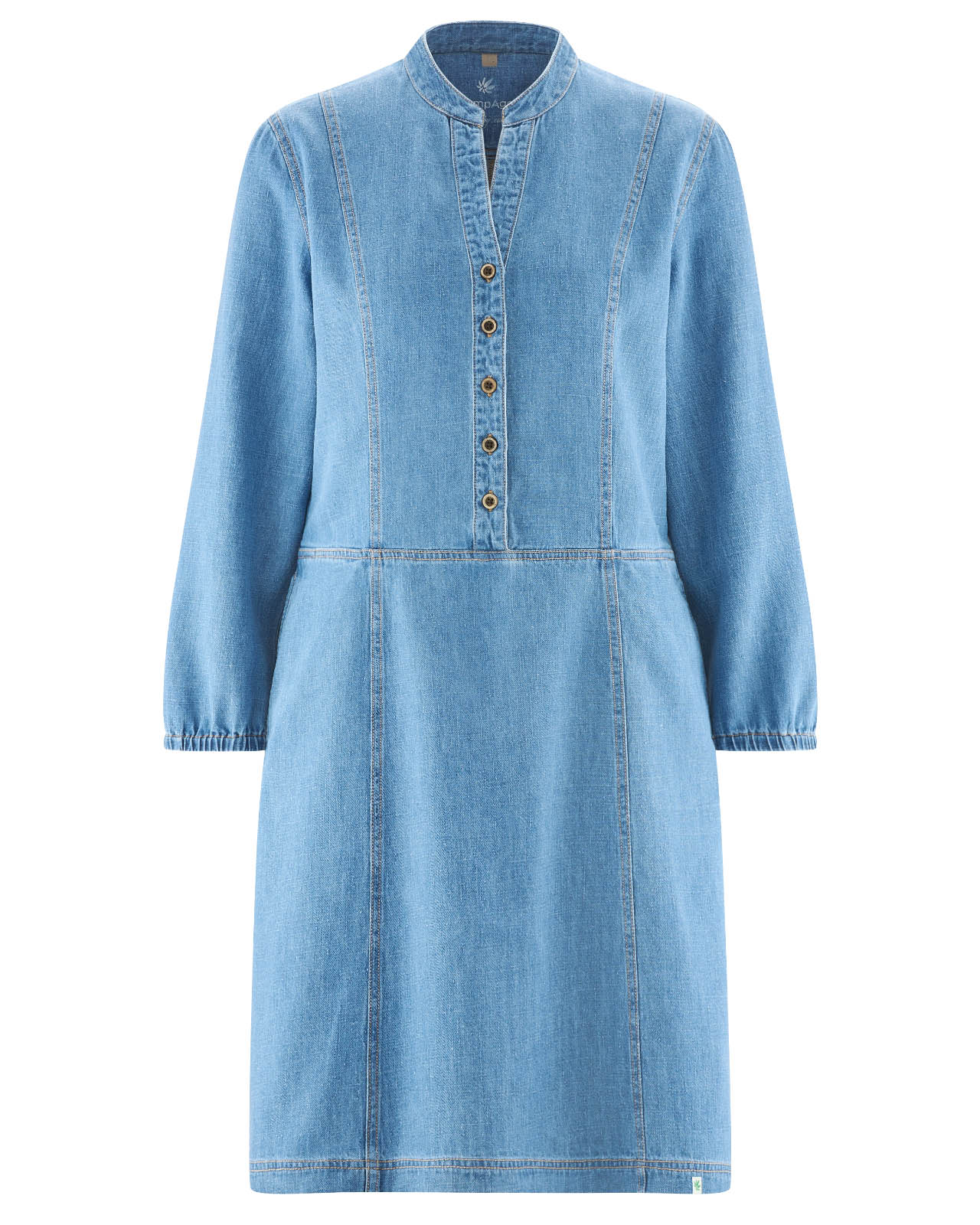 Hempage womens vegan Denim Dress Uniblue