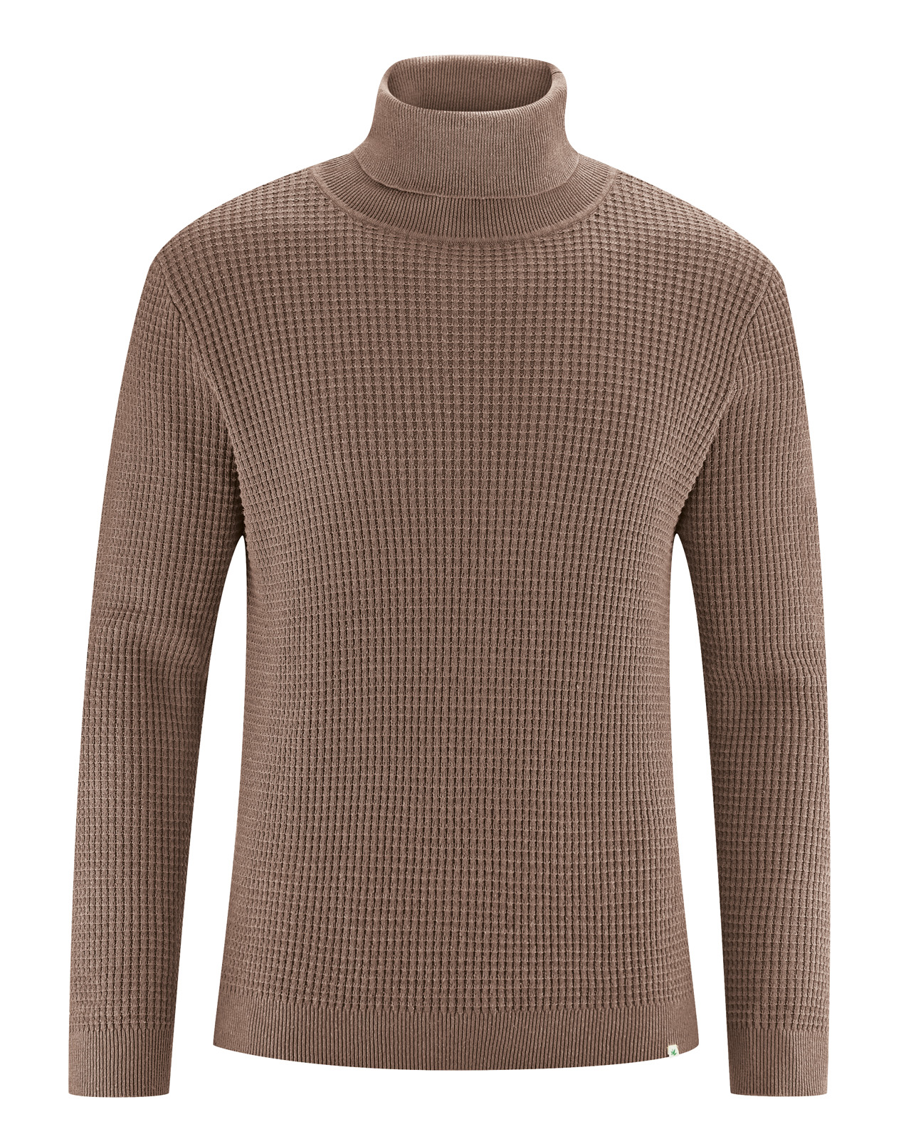 Hempage men vegan Sweater Turtleneck Gravel Brown
