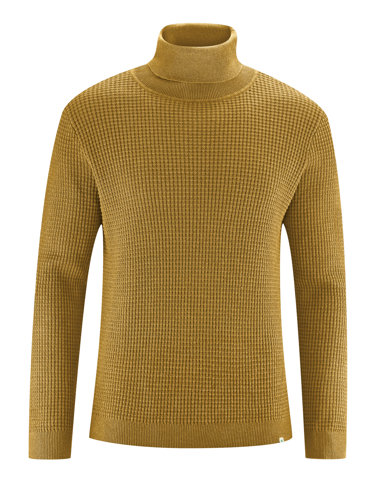 Hempage men vegan Sweater Turtleneck Peanut Brown