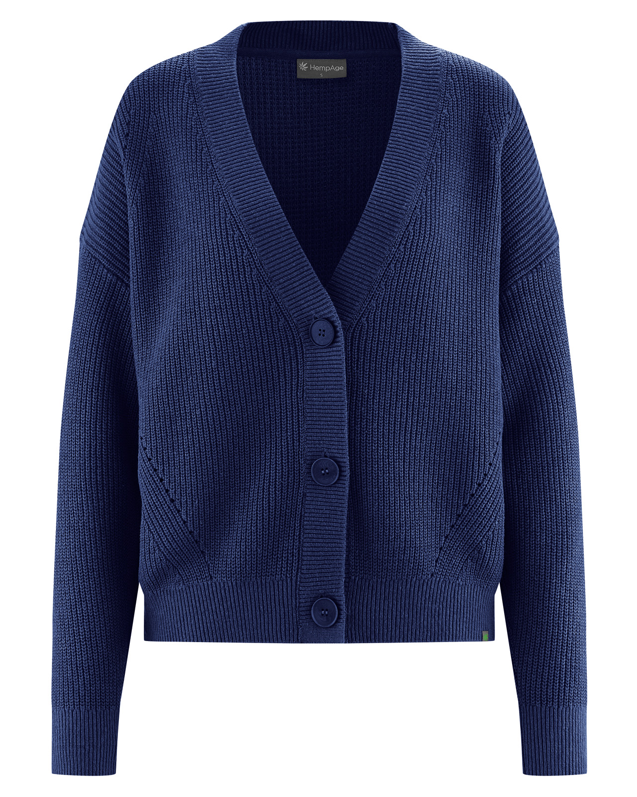 Hempage womens vegan Cardigan Timeless Night Navy