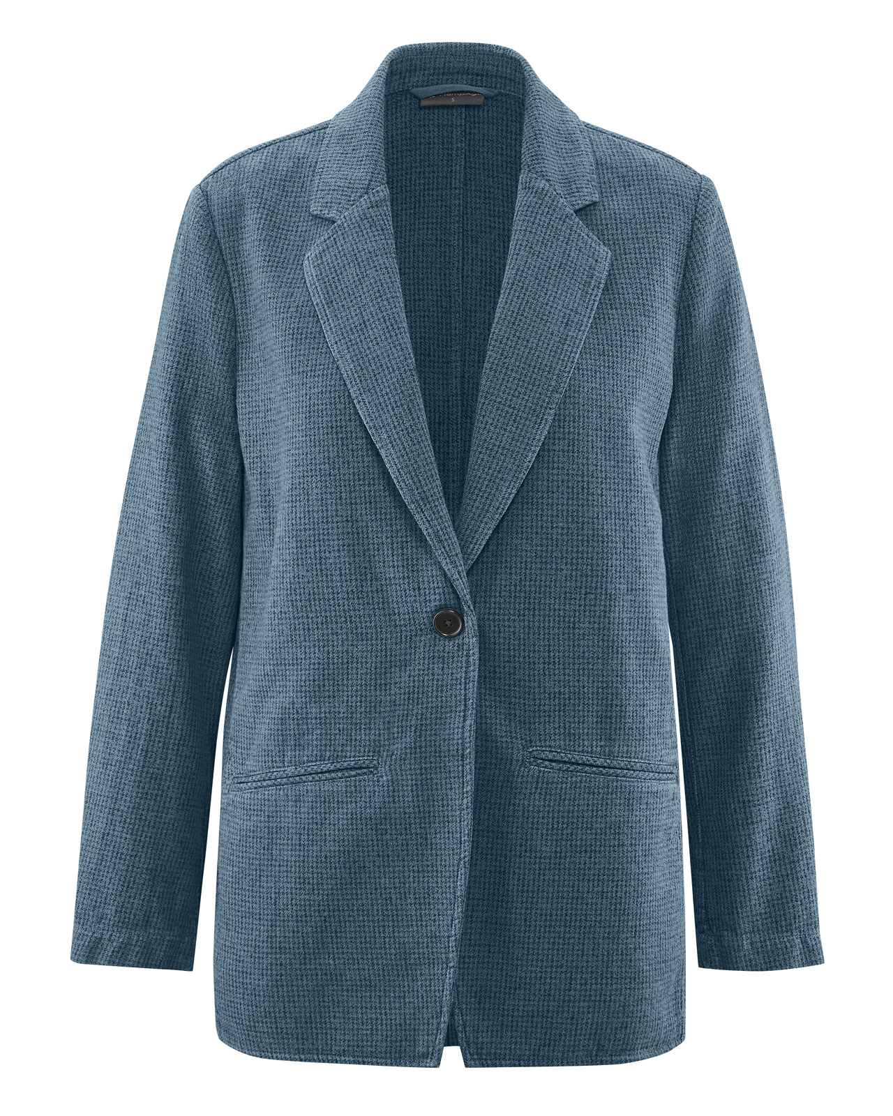 Hempage womens vegan Blazer Pepita Dove Blue